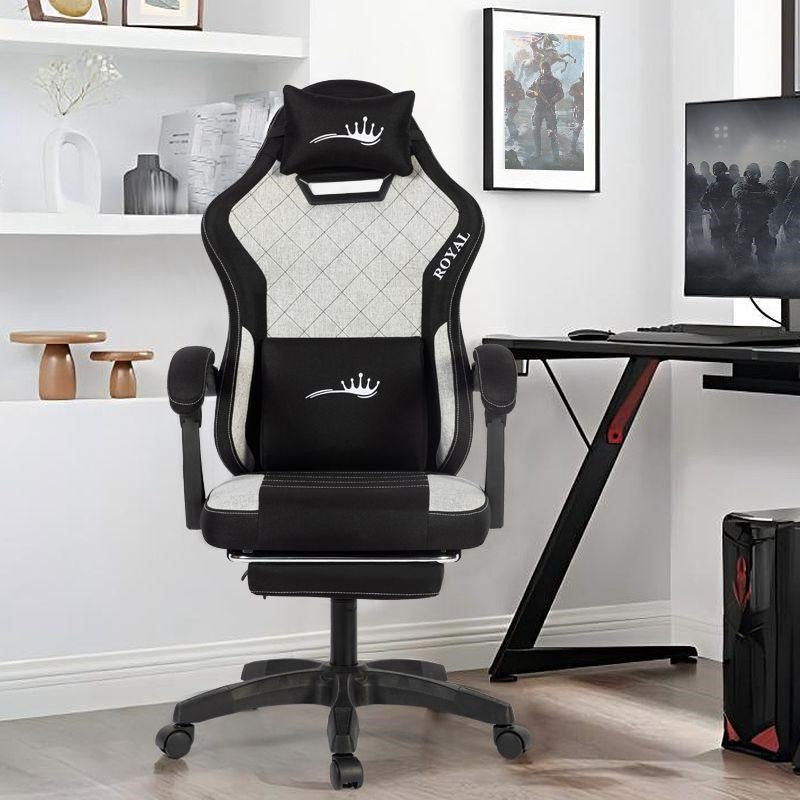 Royal King Gaming Chair with Footrest - Grey/Black Royal King Gaming Chair with Footrest - Grey/Black
